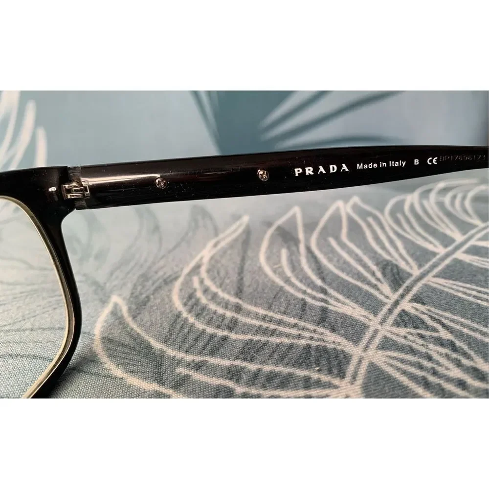 Prada VPR 19P 1AB-1O1 Black Eyeglasses Frames 53-18-140 GLASSES & HARD CASE